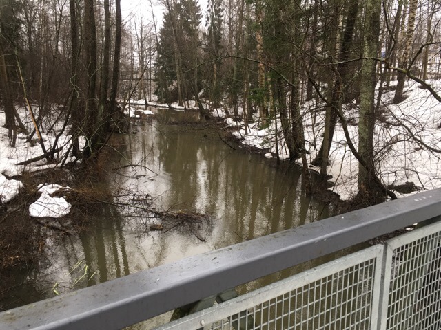 Kuva, jossa joki talvella.