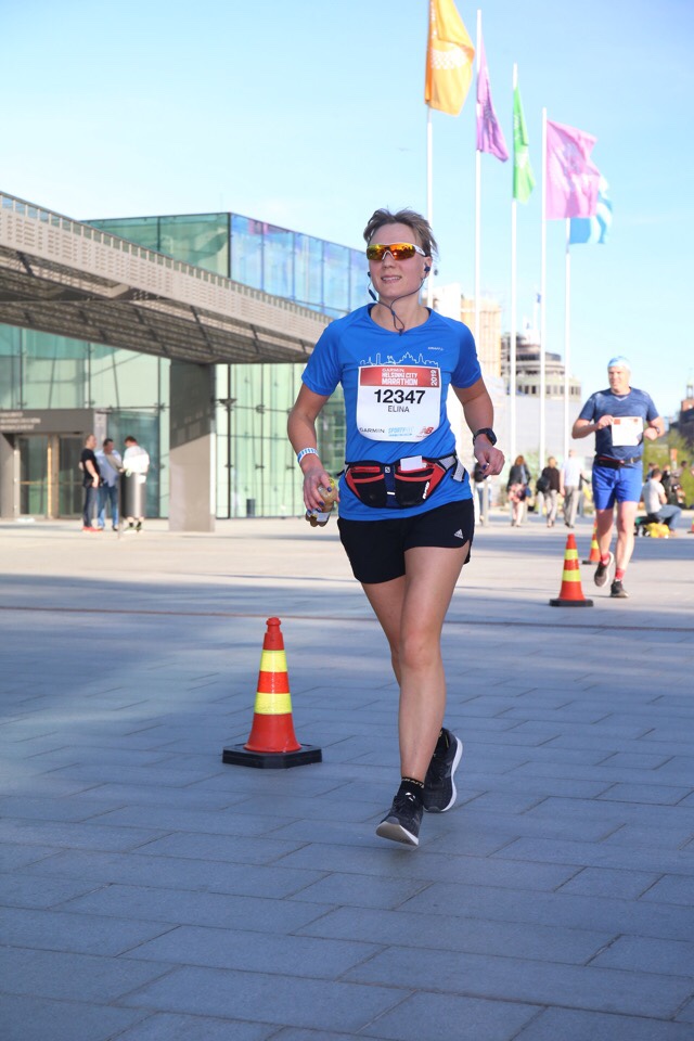 Kuva, jossa maratonista juostu 40 km.