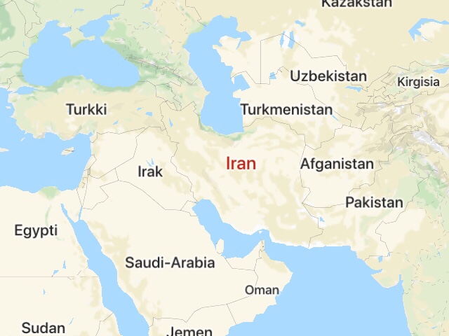 Iranin naapurivaltiot kartalla