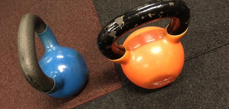kettle ball blue orange