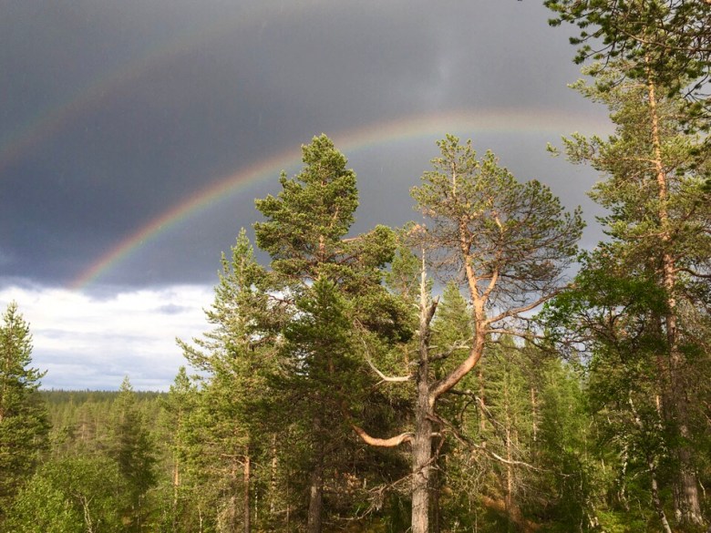 kaksoissateenkaari saariselalla