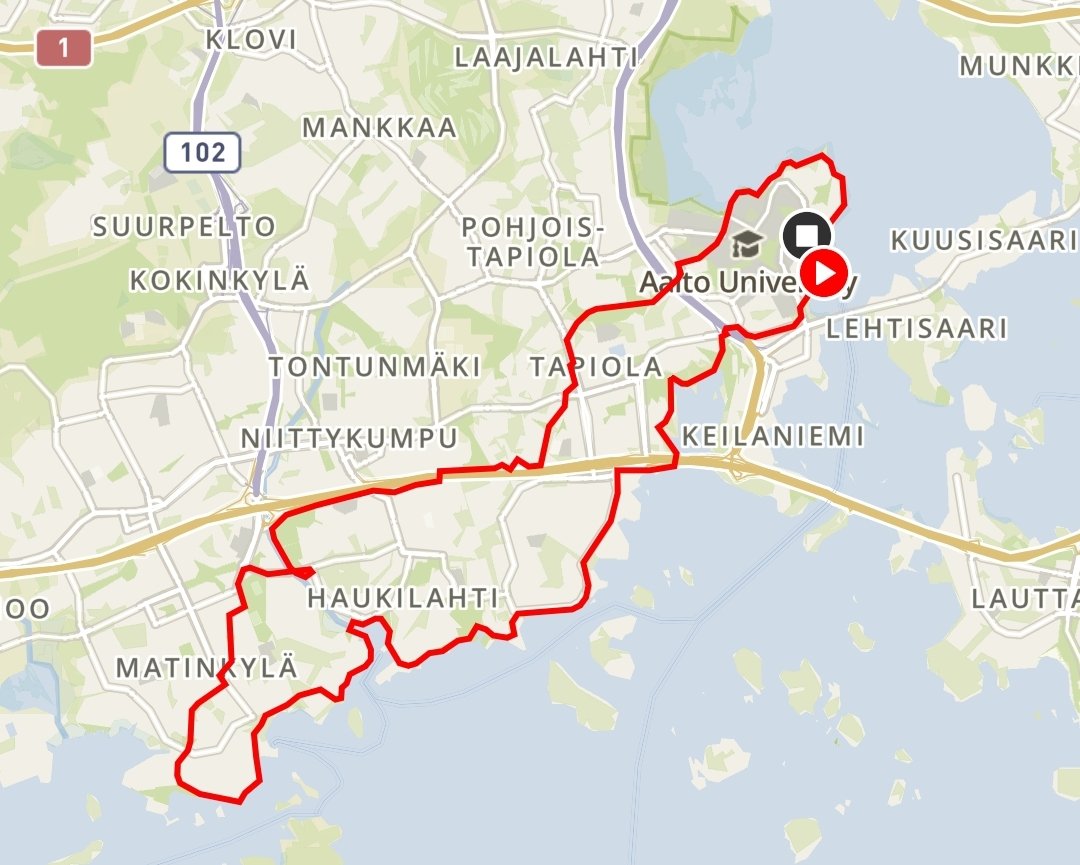 espoo rantamaraton reitti 2021