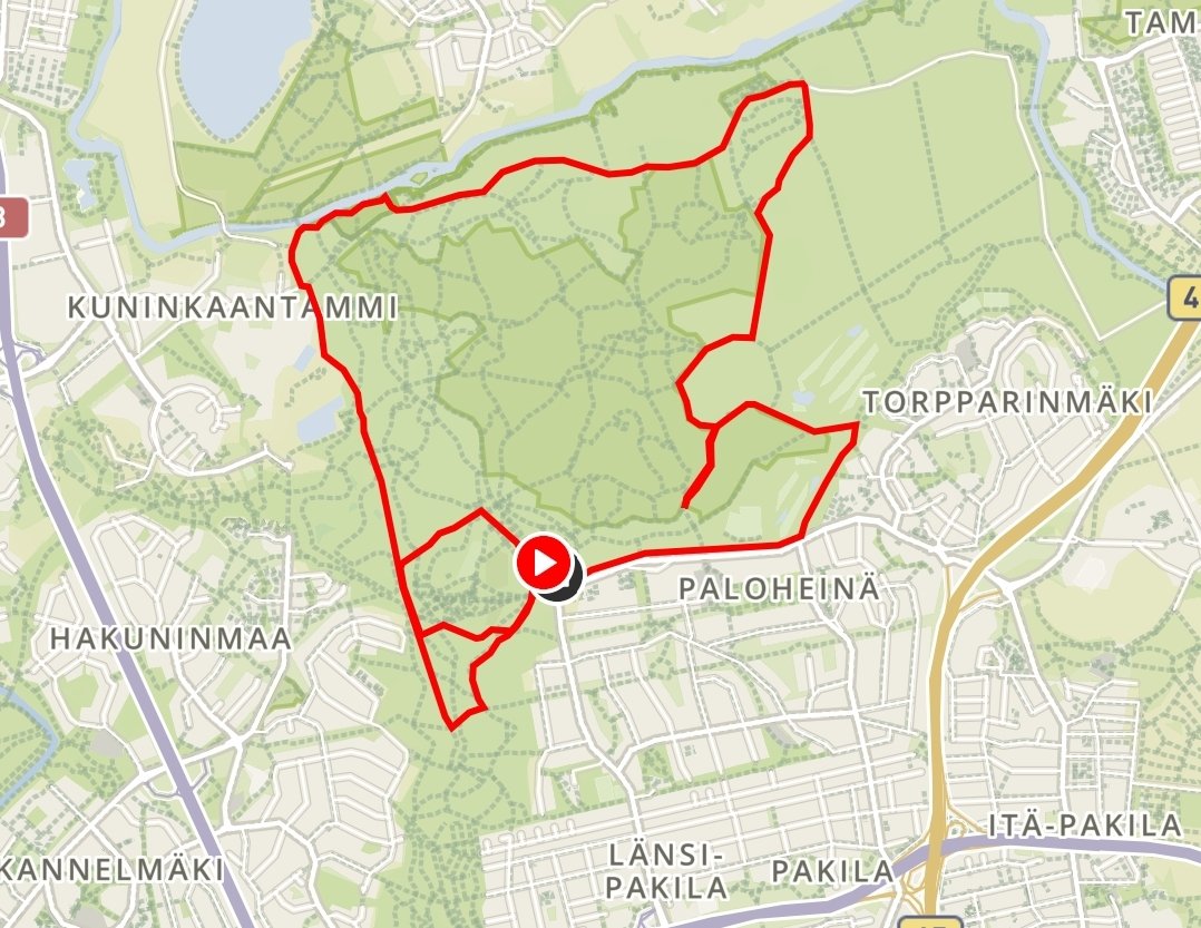 helsingin keskuspuisto paloheina reitti