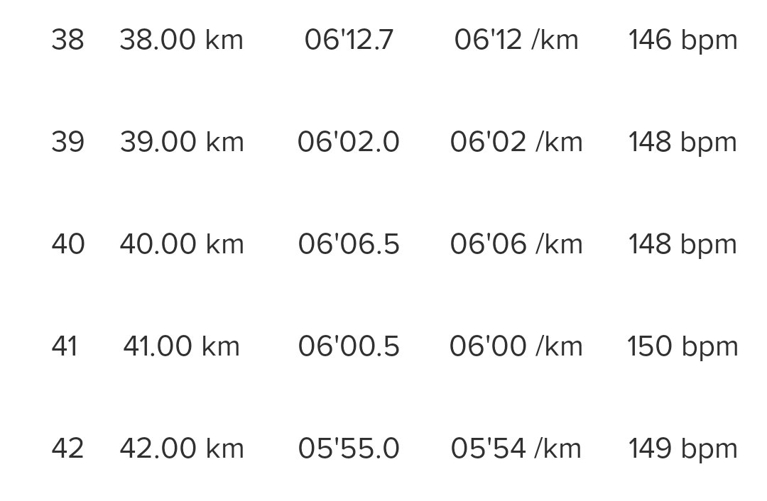 kilometrivauhteja maratonilta
