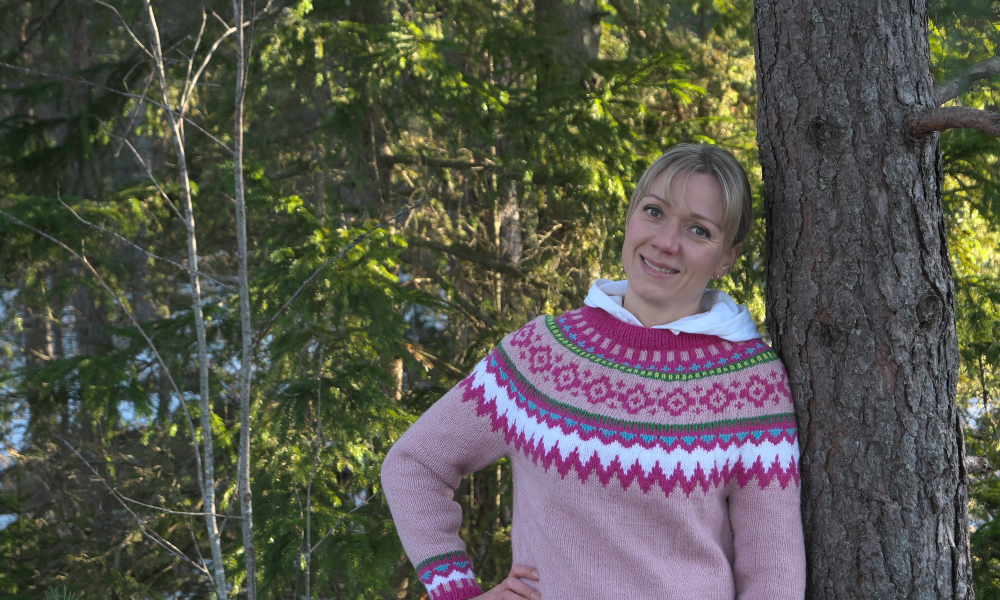 pinkki varikas islantilaisneule