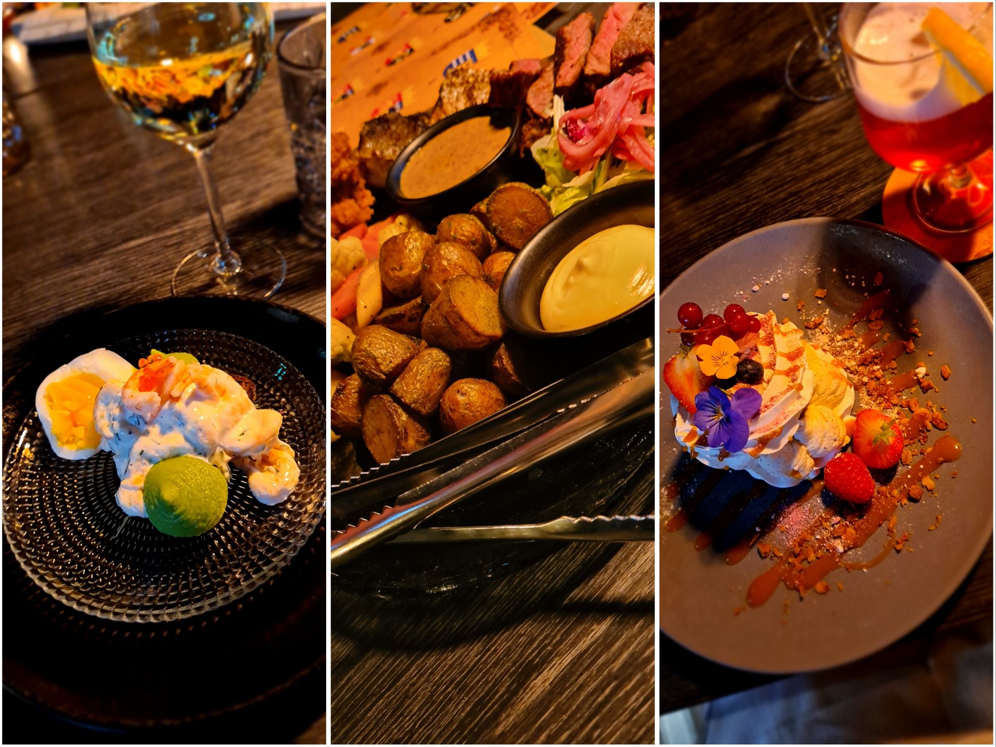 kolmen ruokalajin menu