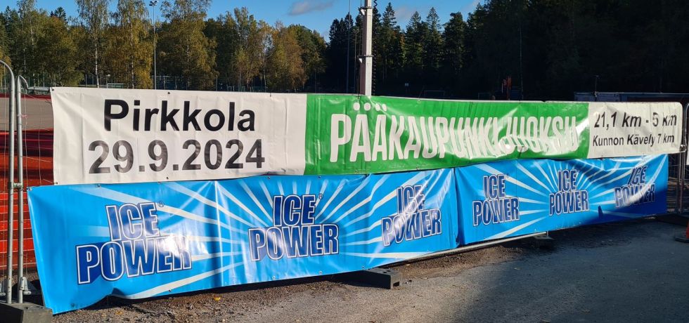 commercials of a running event in helsinki