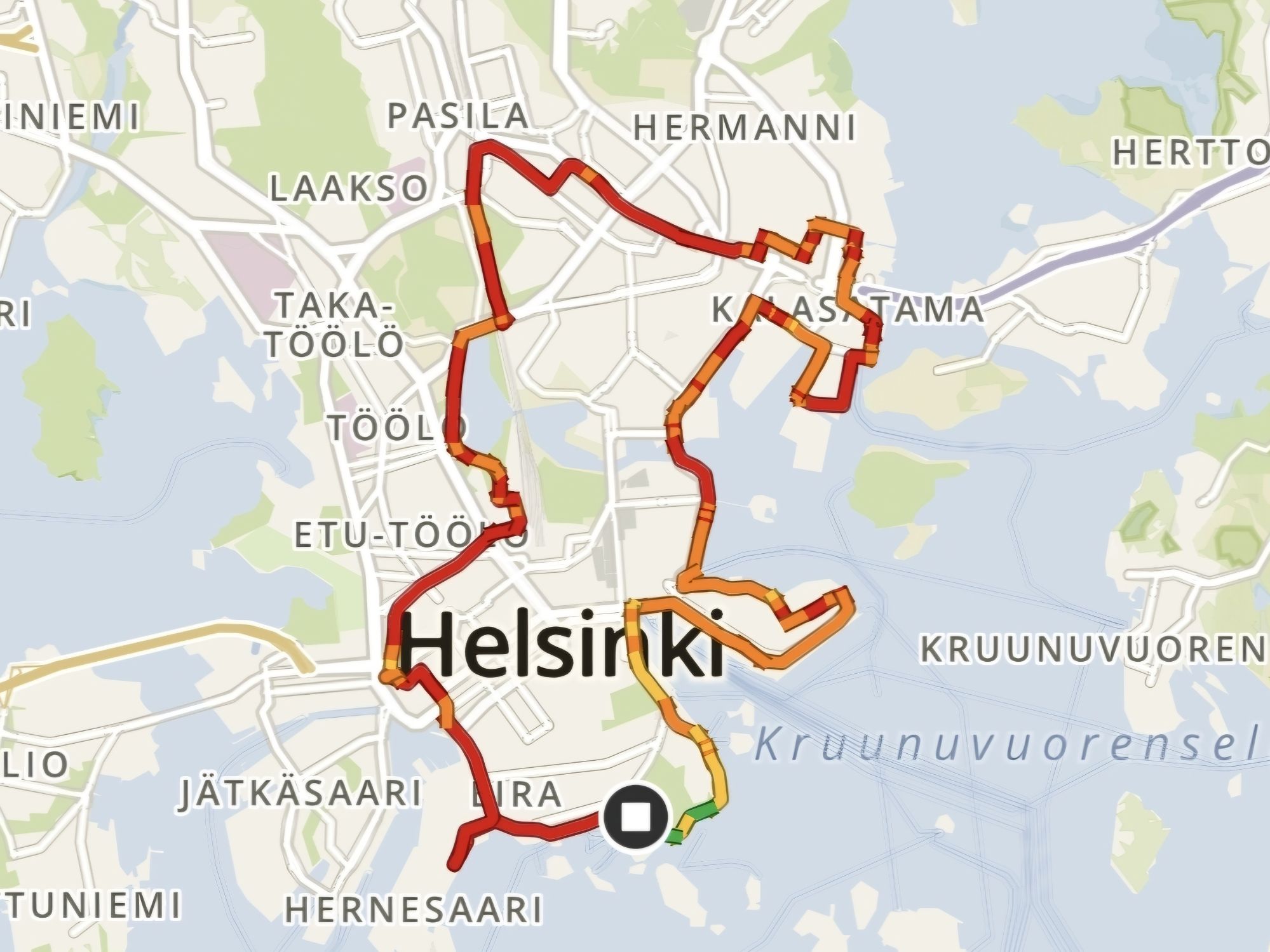 helsinki half marathonin reitti